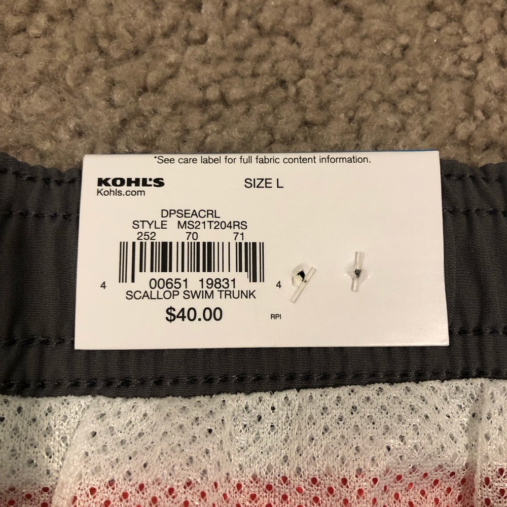 Sonoma Goods For Life Scallop Swim Trunks - Picture 2 of 4